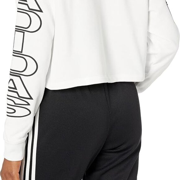 🆕adidas Originals Women's Cropped Letter Hoodie, SM and XL, White, NWT, Authent - Picture 2 of 2